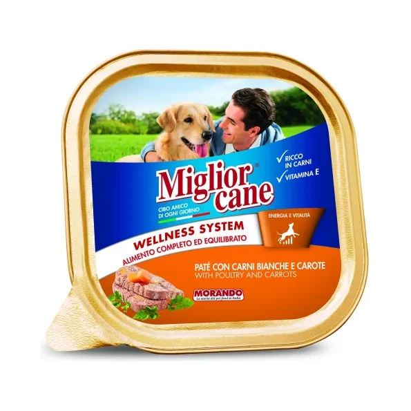 Пастет за кучета с бяло месо и моркови Miglior Cane 150 г - Miglior