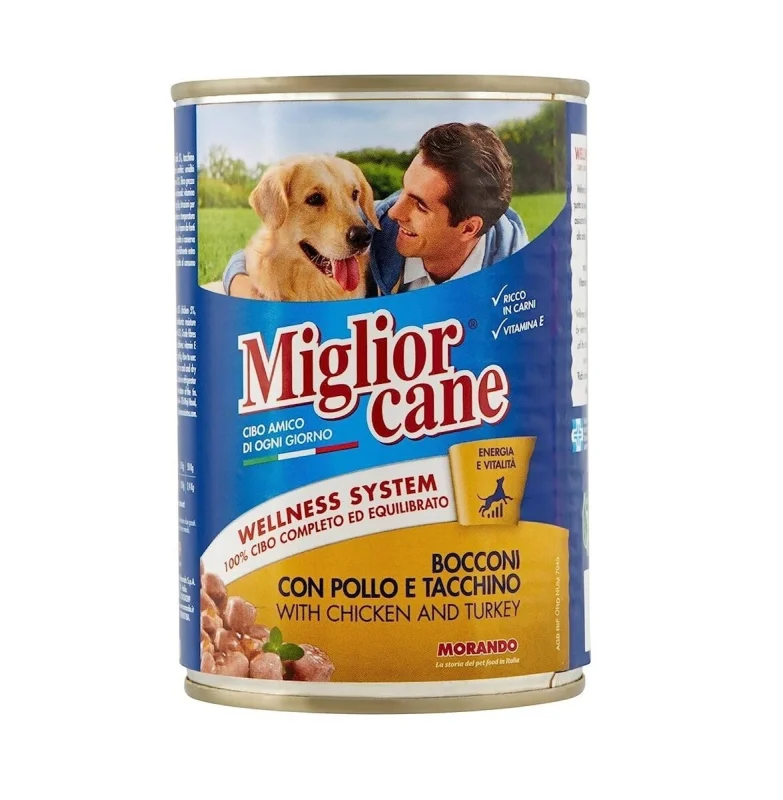 Храна за кучета Miglior Cane с пиле и пуешко, консерва 405 г