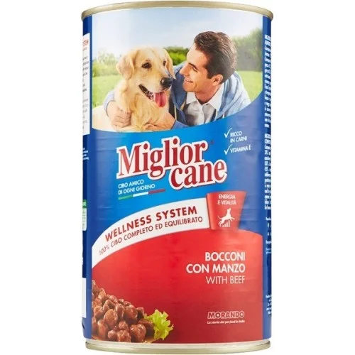 Храна за кучета Miglior Cane с телешко и зеленчуци, консерва 405 г