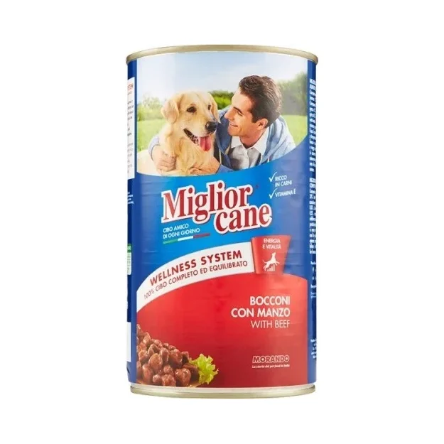 Храна за кучета Miglior Cane с телешко и зеленчуци, консерва 405 г