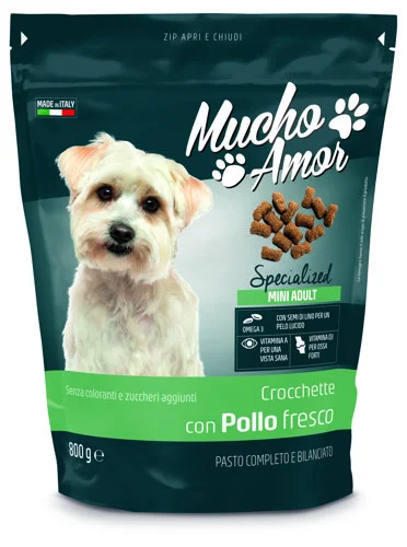 Храна за мини кучета Mucho Amor Cane Mini Pollo /пиле/, 800 г