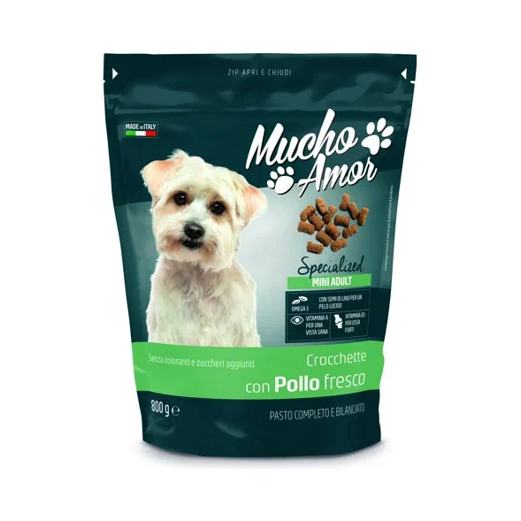 Храна за мини кучета Mucho Amor Cane Mini Pollo /пиле/, 800 г - Mucho Amor