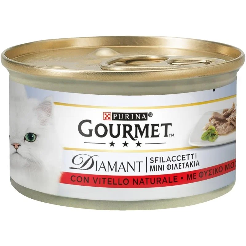 Храна за котки Purina Gourmet Diamant с телешко, консерва 85 г