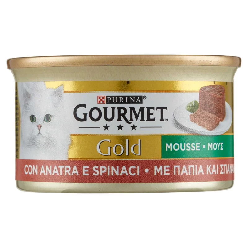 Храна за котки Purina Gourmet Gold с патешко и спанак, консерва 85 г