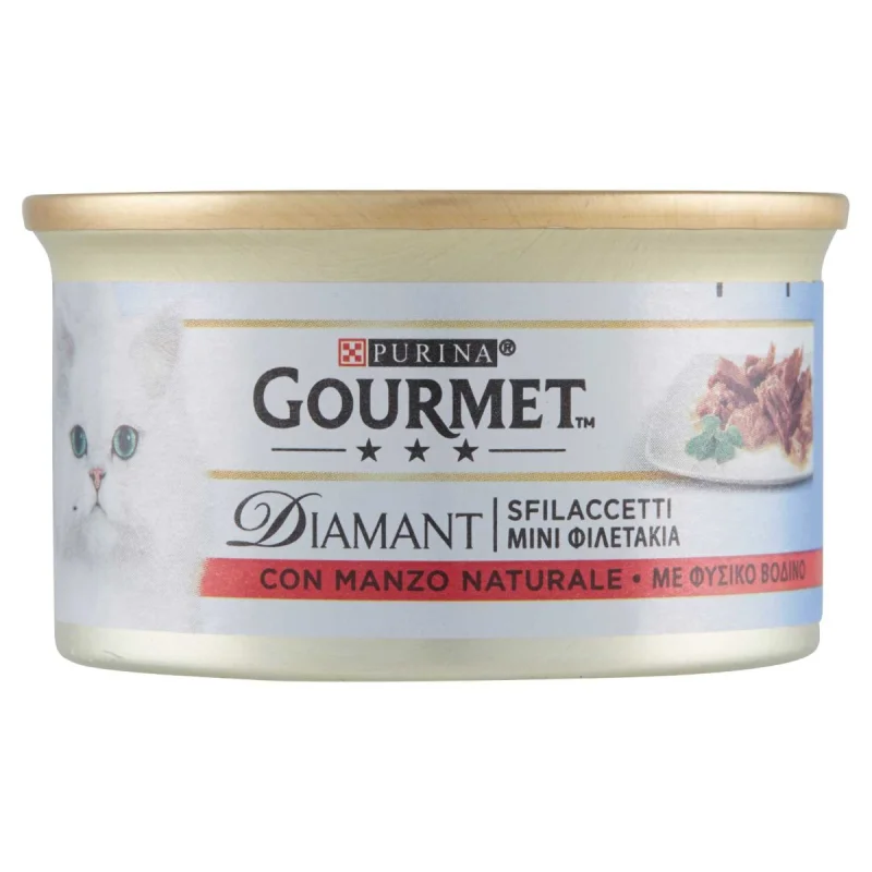 Храна за котки Purina Gourmet Diamant с парченца телешко, консерва 85 г