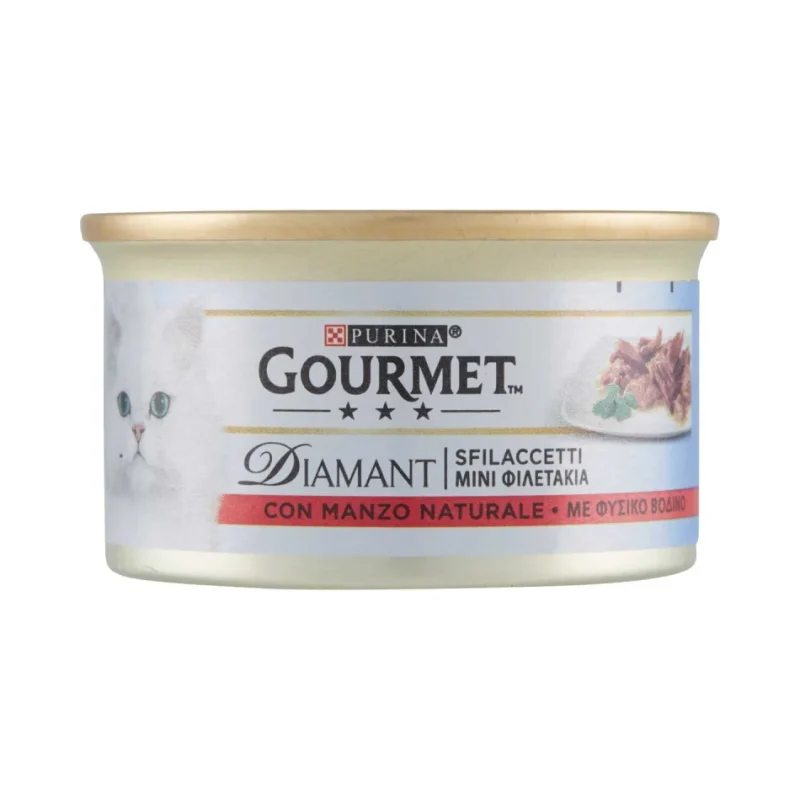 Храна за котки Purina Gourmet Diamant с парченца телешко, консерва 85 г - Purina
