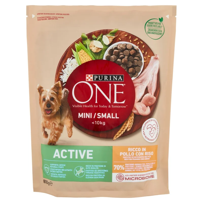 Суха храна за малки кучета Purina One Mini Active 800 г
