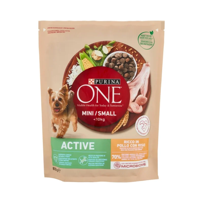 Суха храна за малки кучета Purina One Mini Active 800 г - PURINA ONE
