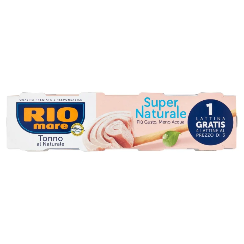 Риба тон Rio Mare натурална, консерва 4X56 г