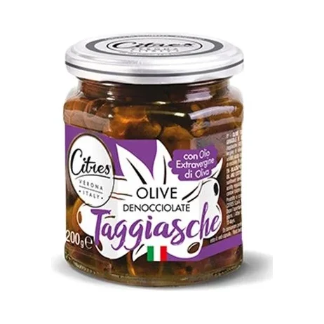 Маслини таджаске без костилка Citres Olive Taggiasche в олио, стъкло 200 г - Citres