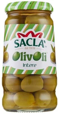 Зелени маслини Sacla Olivoli, стъкло 300 г - Sacla