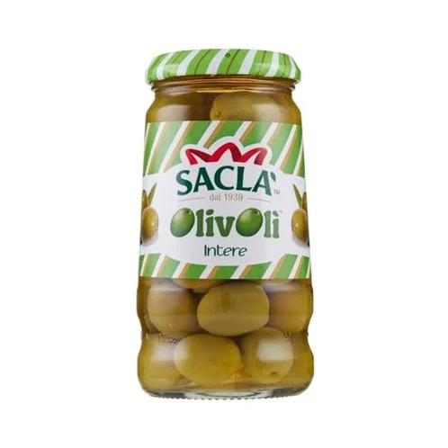 Зелени маслини Sacla Olivoli, стъкло 300 г - Sacla