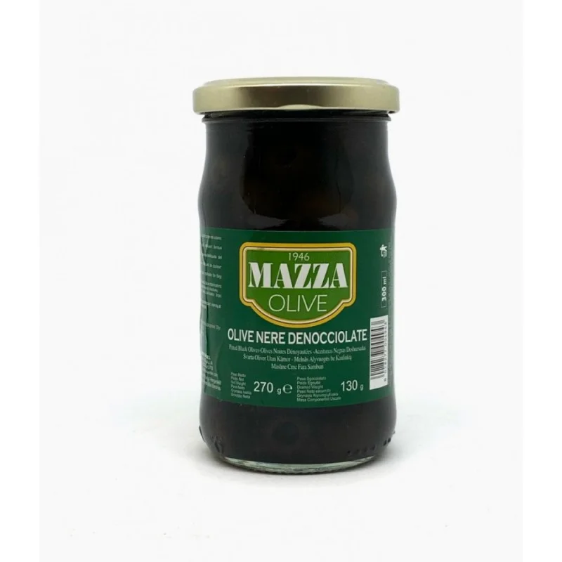 Черни маслини Mazza без костилка, буркан 300 мл