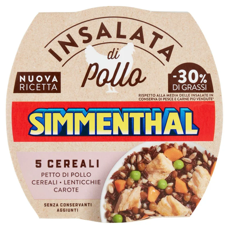 Салата с пиле, леща и семена Simmenthal 5 Cereali, консерва 160 г
