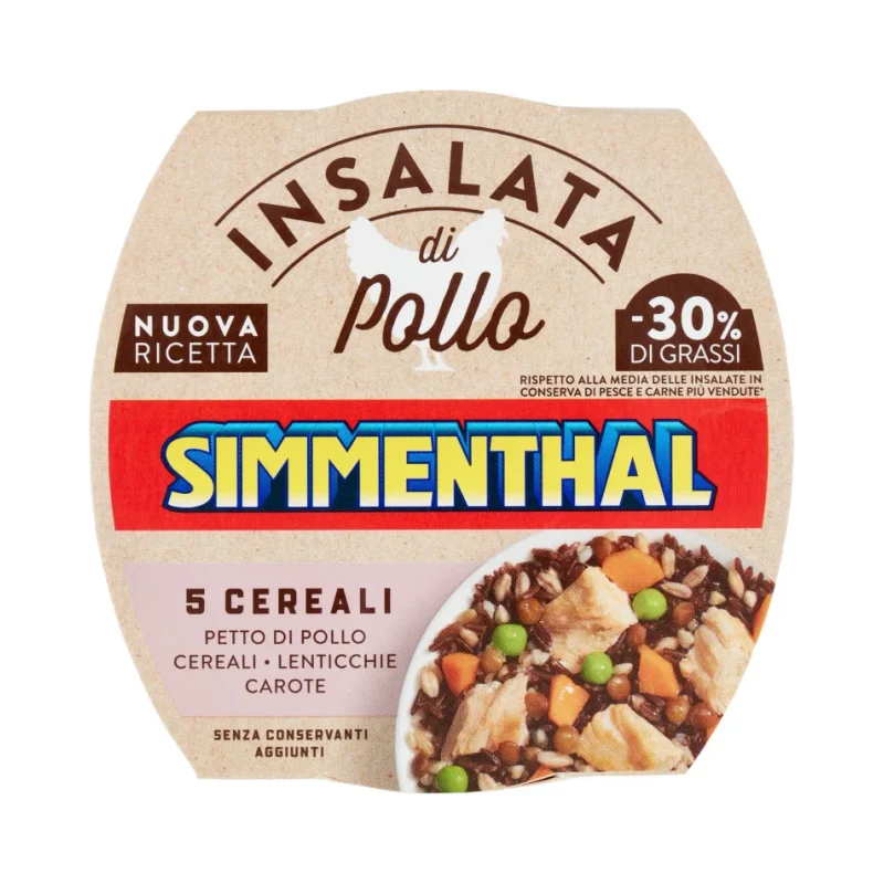 Салата с пиле, леща и семена Simmenthal 5 Cereali, консерва 160 г - Simmenthal