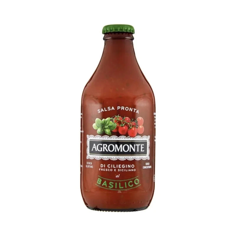 Доматен сос от чери домати Agromonte Basilico, стъкло 330 г - Agromonte