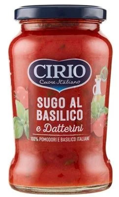 Доматен сос Cirio с босилек, стъкло 350 г