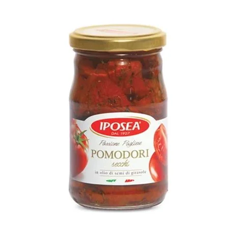 Сушени домати Iposea в слънчогледово олио, стъкло 280 г - IPOSEA