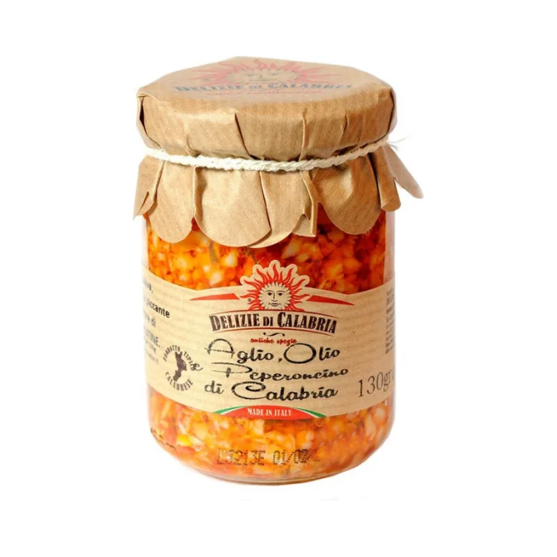 Пикантна разядка с чили чушки, чесън и зехтин Delizie Di Calabria 130 г - Delizie Di