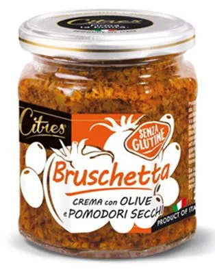 Пикантен сос-паста от маслини и сушени домати Citres Bruschetta, стъкло 200 г