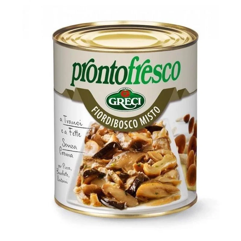 Нарязани гъби микс в сос Greci Fior Di Bosco, консерва 800 г