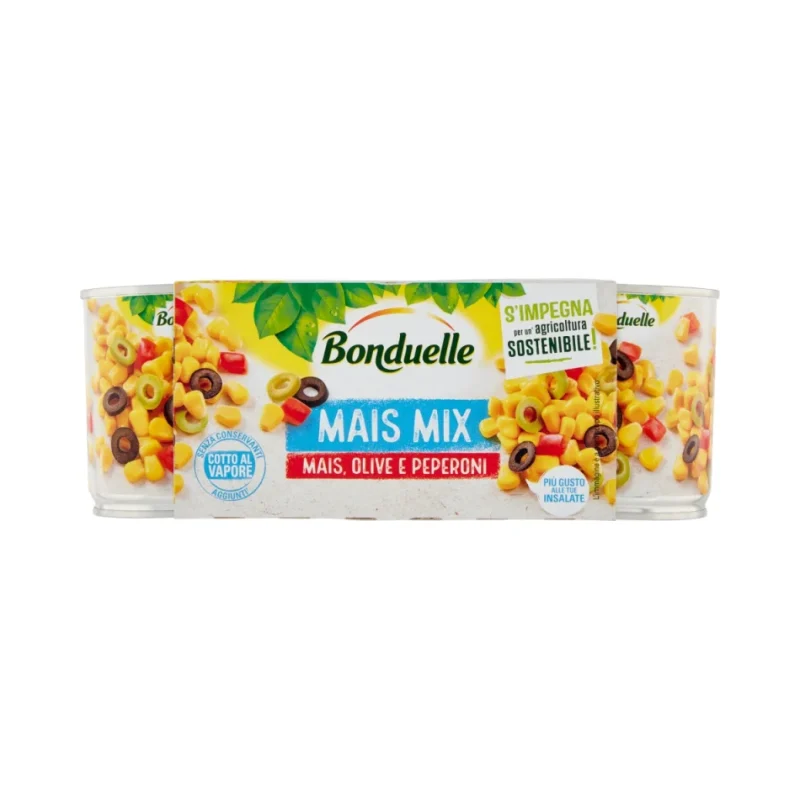 Царевица с маслини и чушки Bonduelle, консерва 3х170 г - Bonduelle