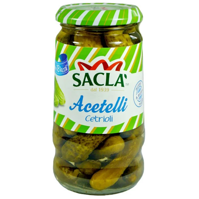 Кисели краставички Sacla 290 г, стъкло