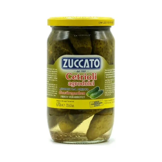 Кисели краставички Zuccato 720 г, стъкло
