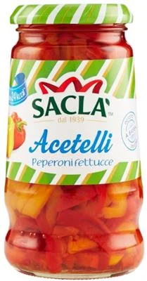Червени чушки на лентички с оцет Sacla 290 г