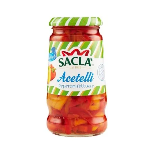 Червени чушки на лентички с оцет Sacla 290 г