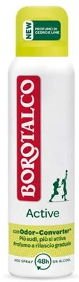Дезодорант Borotalco Attivo Cedar And Lime /жълт/, 150 мл - Borotalco