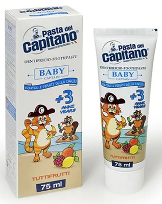 Детска паста за зъби Capitano Baby 3+г. Tutti Frutti, 75 мл