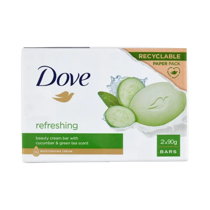 Тоалетен сапун Dove краставица и зелен чай 2х90 г - DOVE