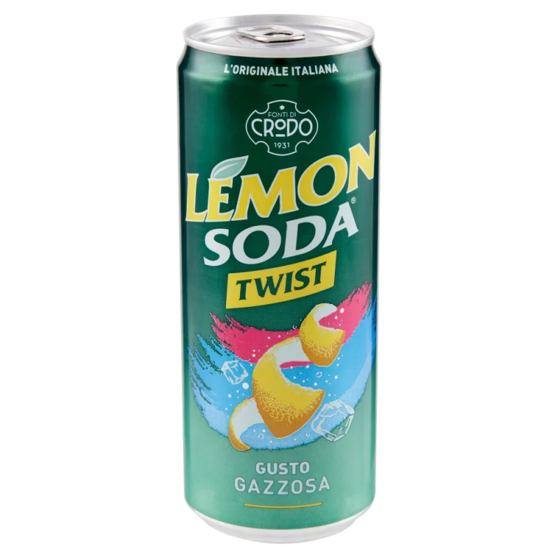 Газирана напитка Crodo Lemon Soda Twist кен, 330 мл