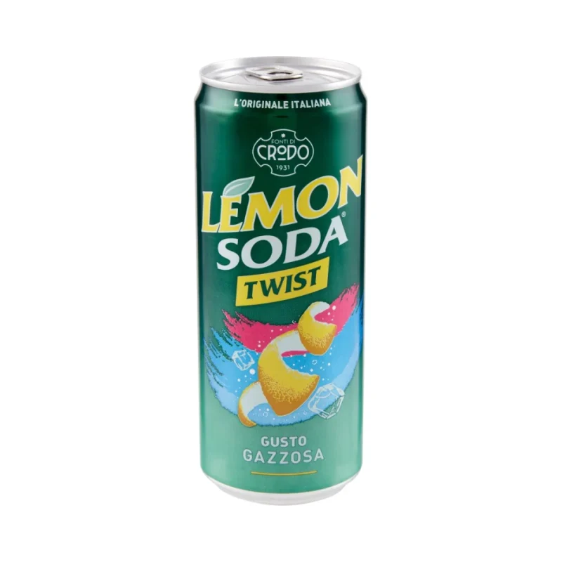Газирана напитка Crodo Lemon Soda Twist кен, 330 мл - CRODO
