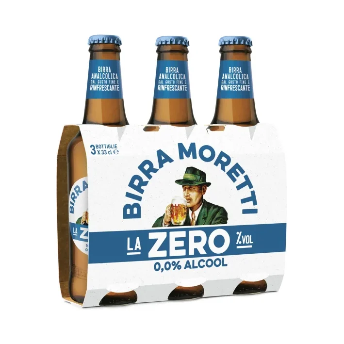 Безалкохолна бира Moretti Zero Vol.0° 3х330 мл - MORETTI