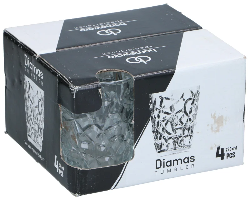 Стъклени чаши Diamas 280 мл, 4 бр