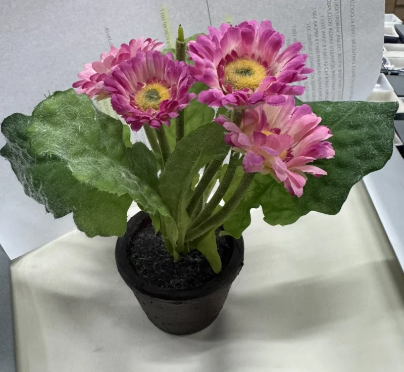 Изкуствено цвете в саксия-Gerbera Creme, 18 см