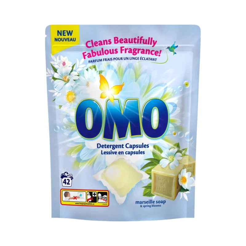Капсули за пране Omo марсилски сапун и пролетни цветя 42 бр - Omo