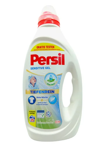 Течен препарат-гел Persil Sensitive за бели тъкани, 25 пранета, 1.125 л - PERSIL