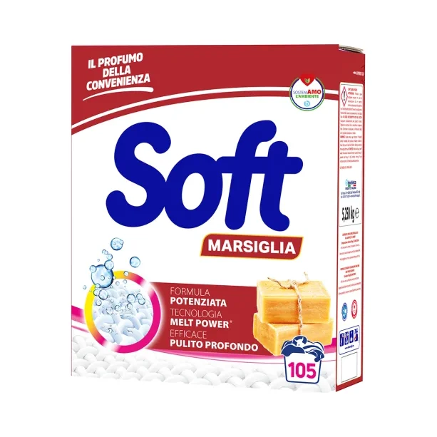 Прах за пране Soft Marsiglia, 105 пранета, 5.25 кг - Soft