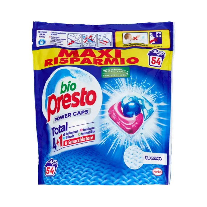 Капсули за пране BIO Presto Power Classic, 54 бр - Presto