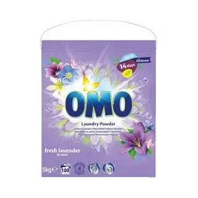 Прах за пране Omo лавандула, 100 пранета, 5 кг - Omo