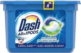 Капсули за пране Dash All In 1 Blanc Que Blanc, 16 бр