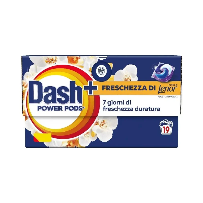 Капсули за пране Dash Extra с Lenor златна ванилия 19 бр - Dash