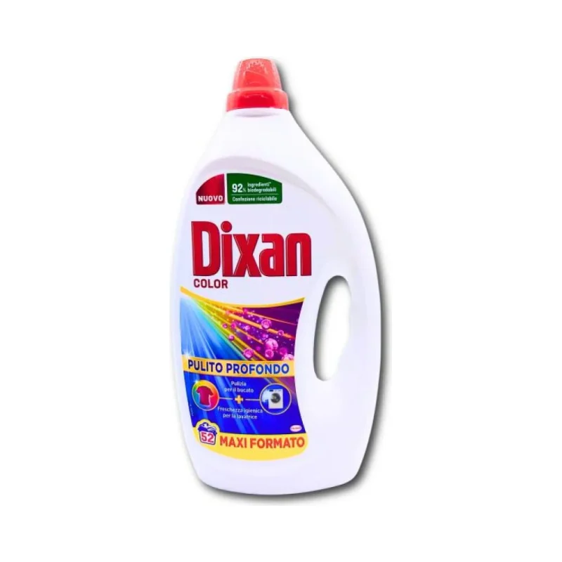 Течен препарат за цветни тъкани Dixan, 52 пранета, 2.340 л - Dixan