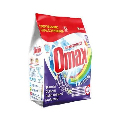 Прах за пране Omax лавандула универсален, 22 пранета, 1.32 кг - Omax
