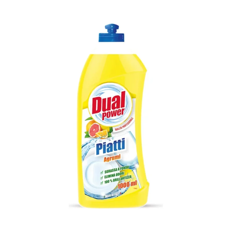 Препарат за съдове Dualpower Agrumi /жълт/, 1 л - Dualpower