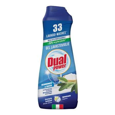 Препарат-гел за съдомиялна Dualpower Bicarbonato/Salvia 33 дози, 660 мл - Dualpower