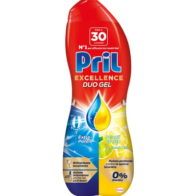 Гел за съдомиялна Pril Duo Gold лимон и лайм 540 мл - Pril